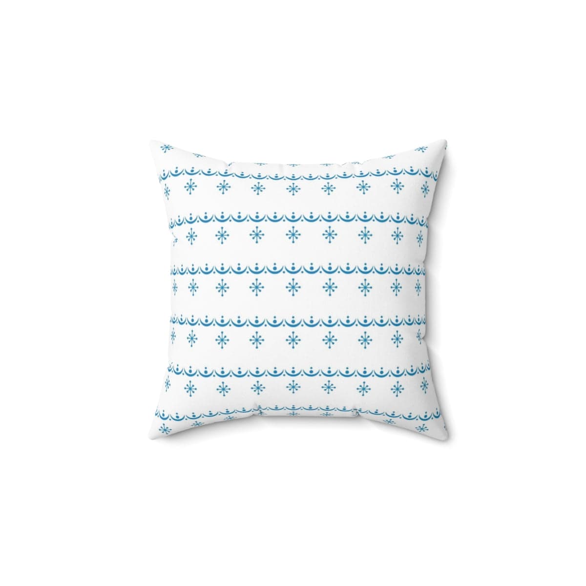 Retro Garland Snowflake, Mid Mod Blue, White, Mid Mod Pyrex Lover Collector Pillow And Insert Home Decor 14" × 14"
