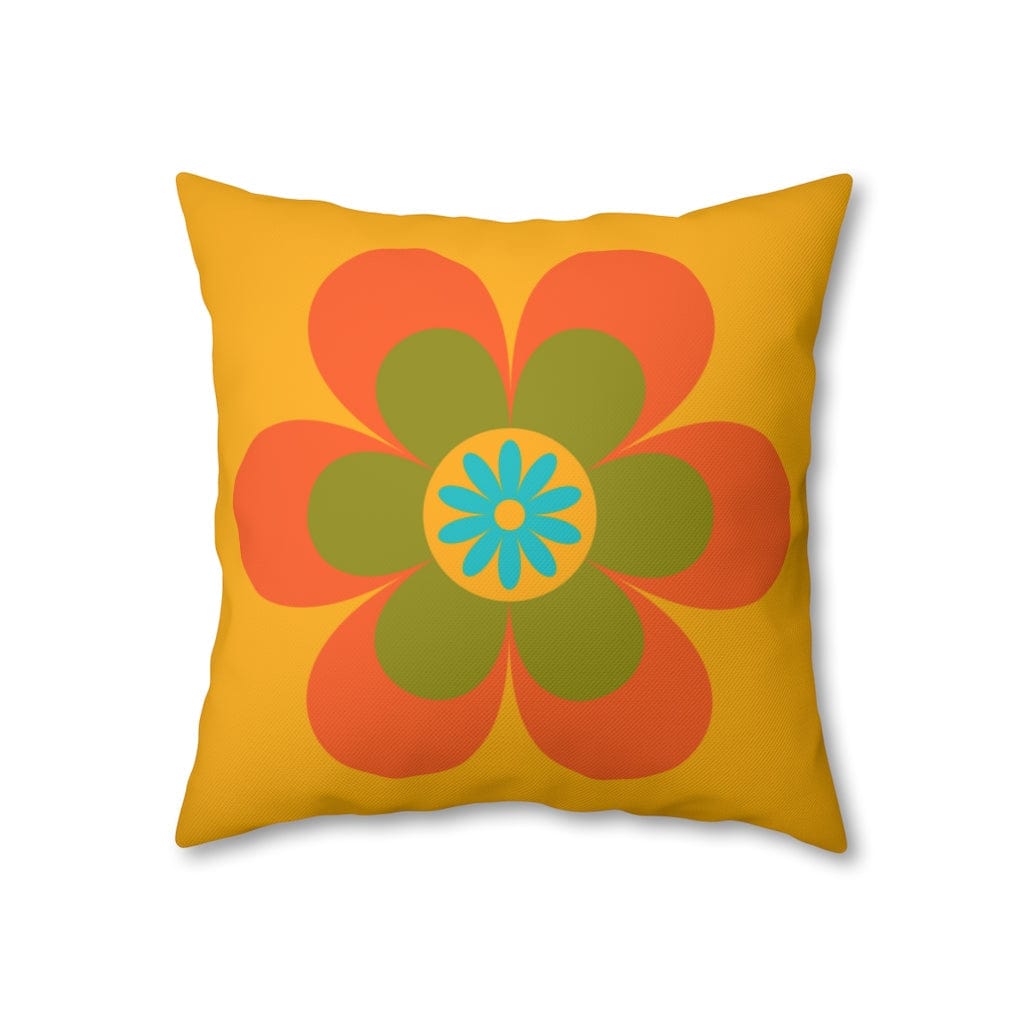 70's Groovy Flower, Mod Daisy, Couch Cushion PILLOW Case Home Decor 16" × 16"
