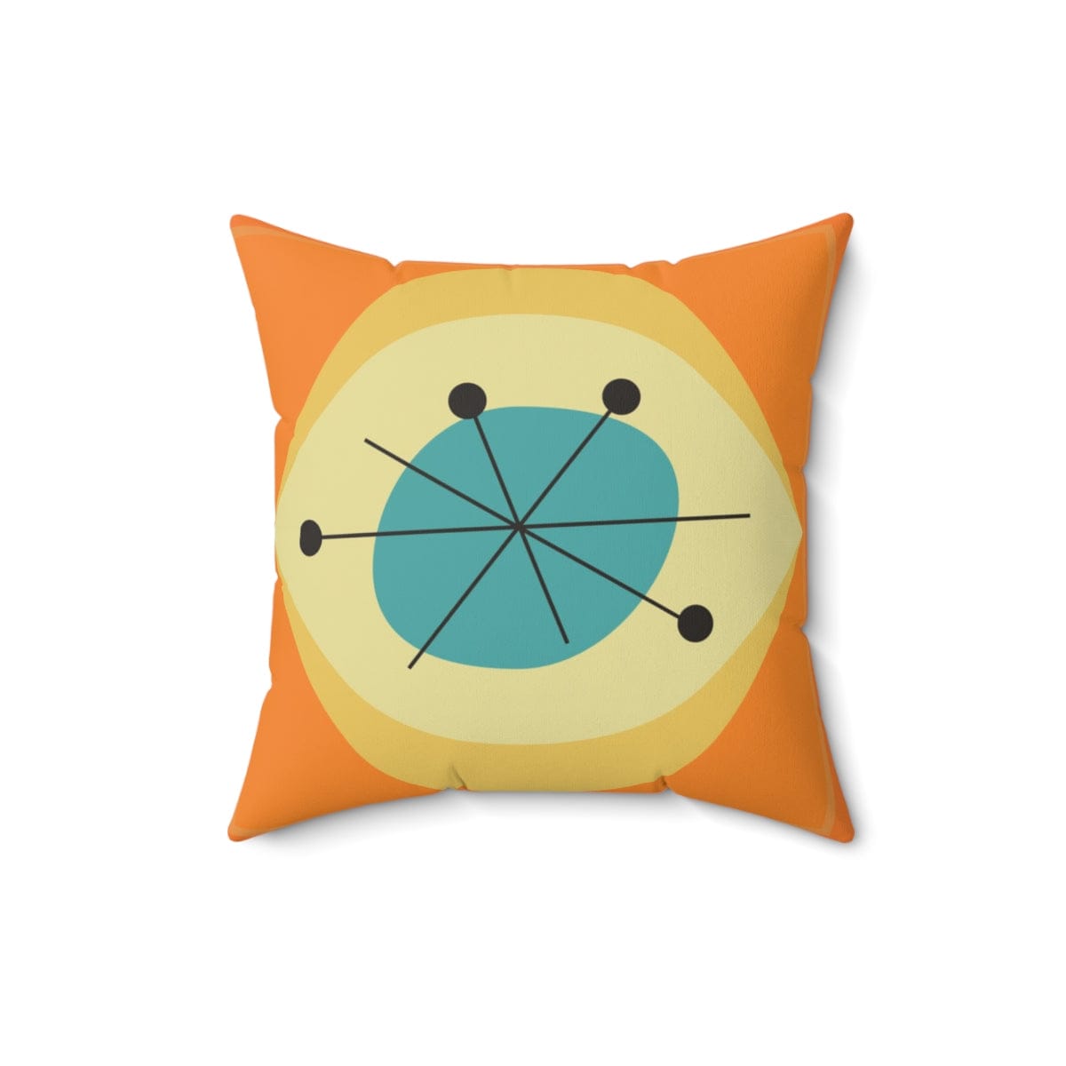 Mid Century Modern, Tri Orange, Yellow, Abstract Retro, MCM Home Decor Pillow And Insert Home Decor 16" × 16"