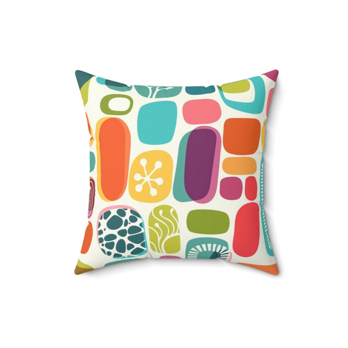 Retro Boho Geometric Mid Mod Pillow And Insert Home Decor 16" × 16"