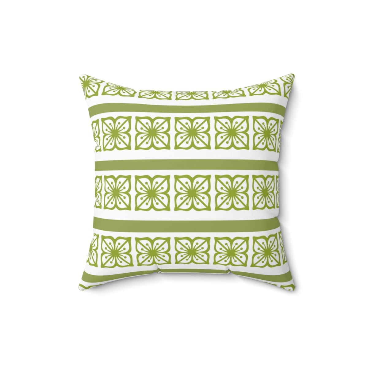 Retro Verde Green, Scandinavian Floral, Pyrex Lover Collector, Pillow And Insert Home Decor 16" × 16"