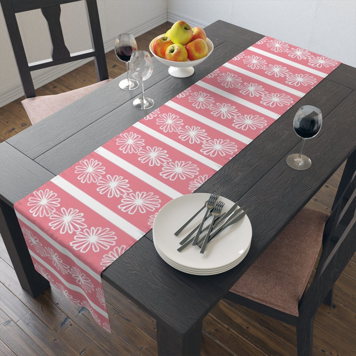 Pretty Pink Daisy, Collection, Kitchen, Dining Room, Side Board Table Runner Home Decor 16" × 72" / Cotton Twill
