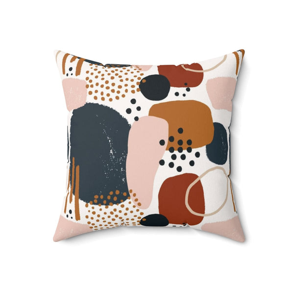 Abstract Rug, Watercolor, Geometric Boho, Navy Blue, Terracotta, Beige, Modern Retro Bohemian, Living Room, Bedroom Pillow And Insert