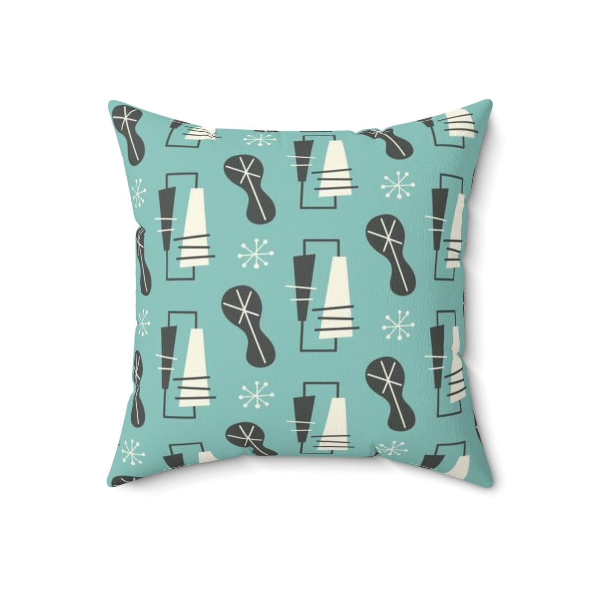 Mid Century Modern Pillows, Atomic 50's Abstract, Geometric Retro, Blue, Gray, White, Couch Cushions Home Decor 18" × 18"