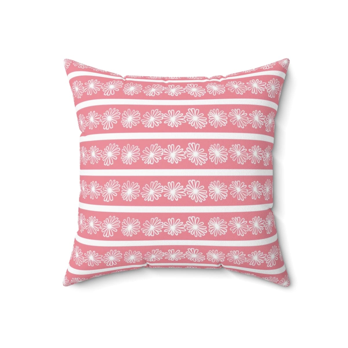 Pink Retro Daisy, Pyrex Lover, Collector, Mid Mod Pillow And Insert Home Decor 18" × 18"