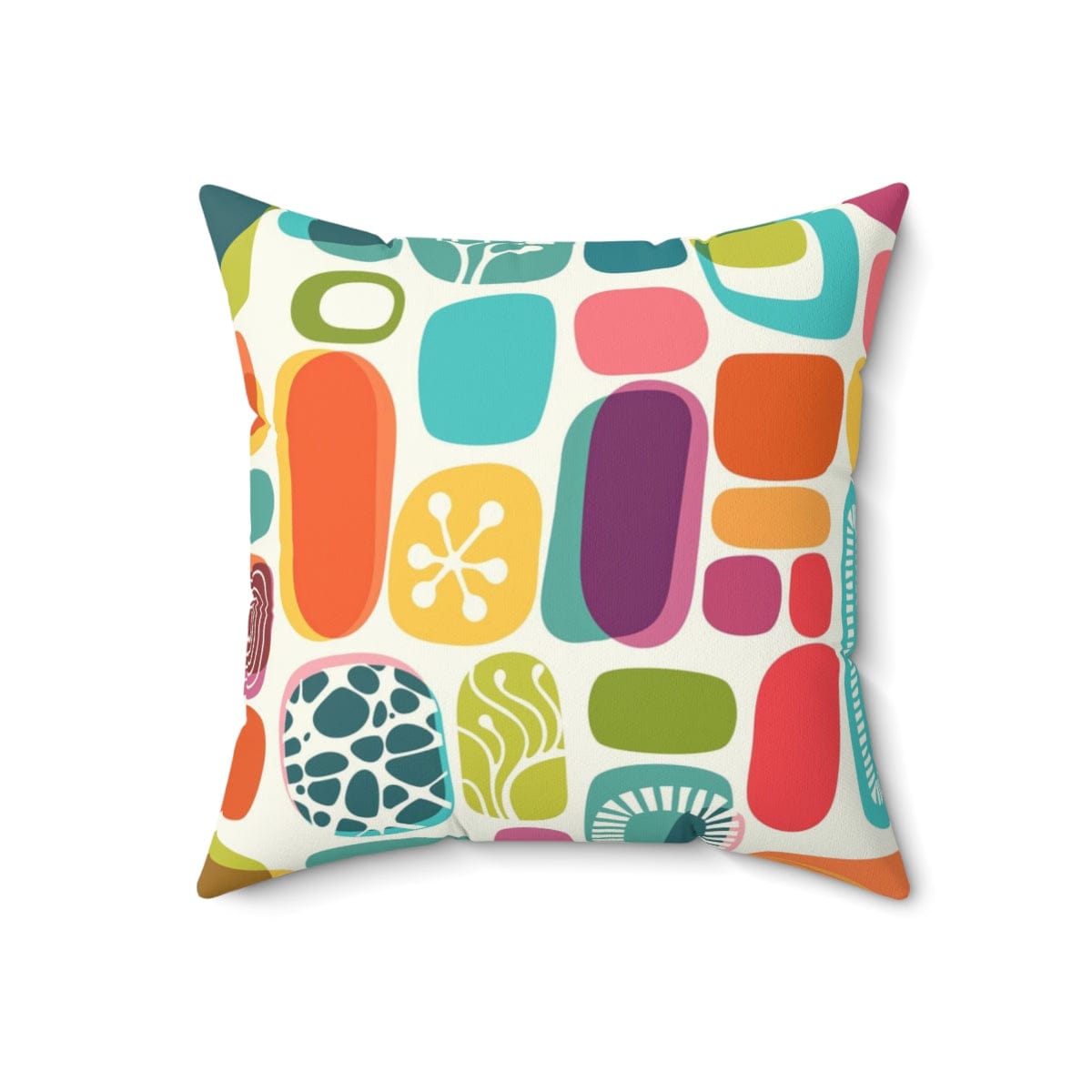 Retro Boho Geometric Mid Mod Pillow And Insert Home Decor 18" × 18"