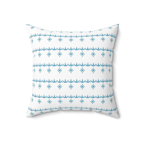 Retro Garland Snowflake, Mid Mod Blue, White, Collector Pillow And Insert