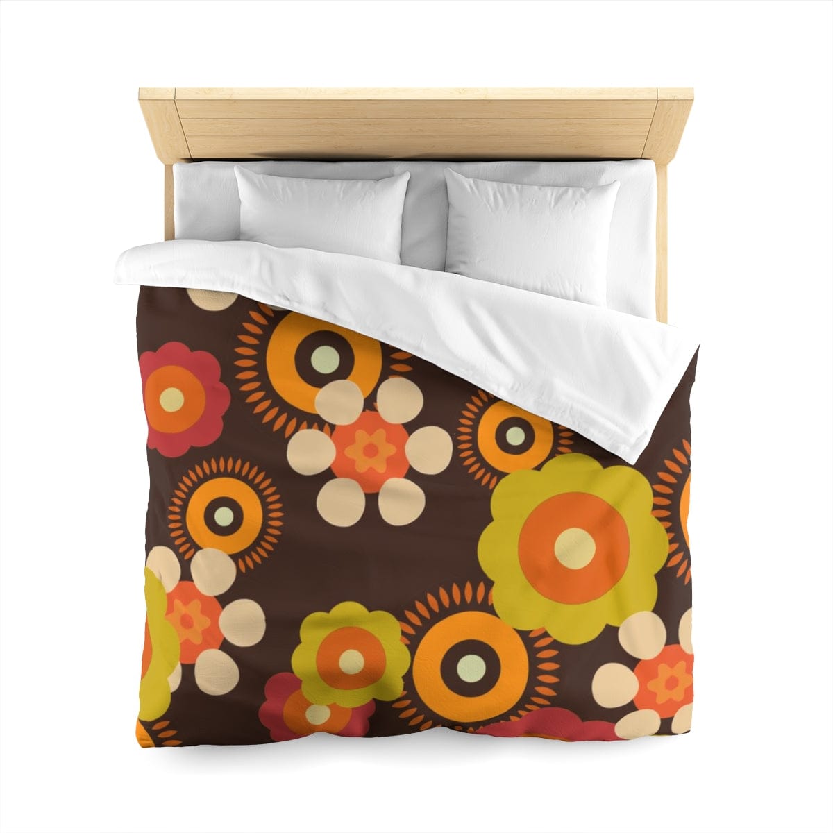 1970's Groovy Hippie, Flower Power Mod Daisy Duvet Cover Home Decor
