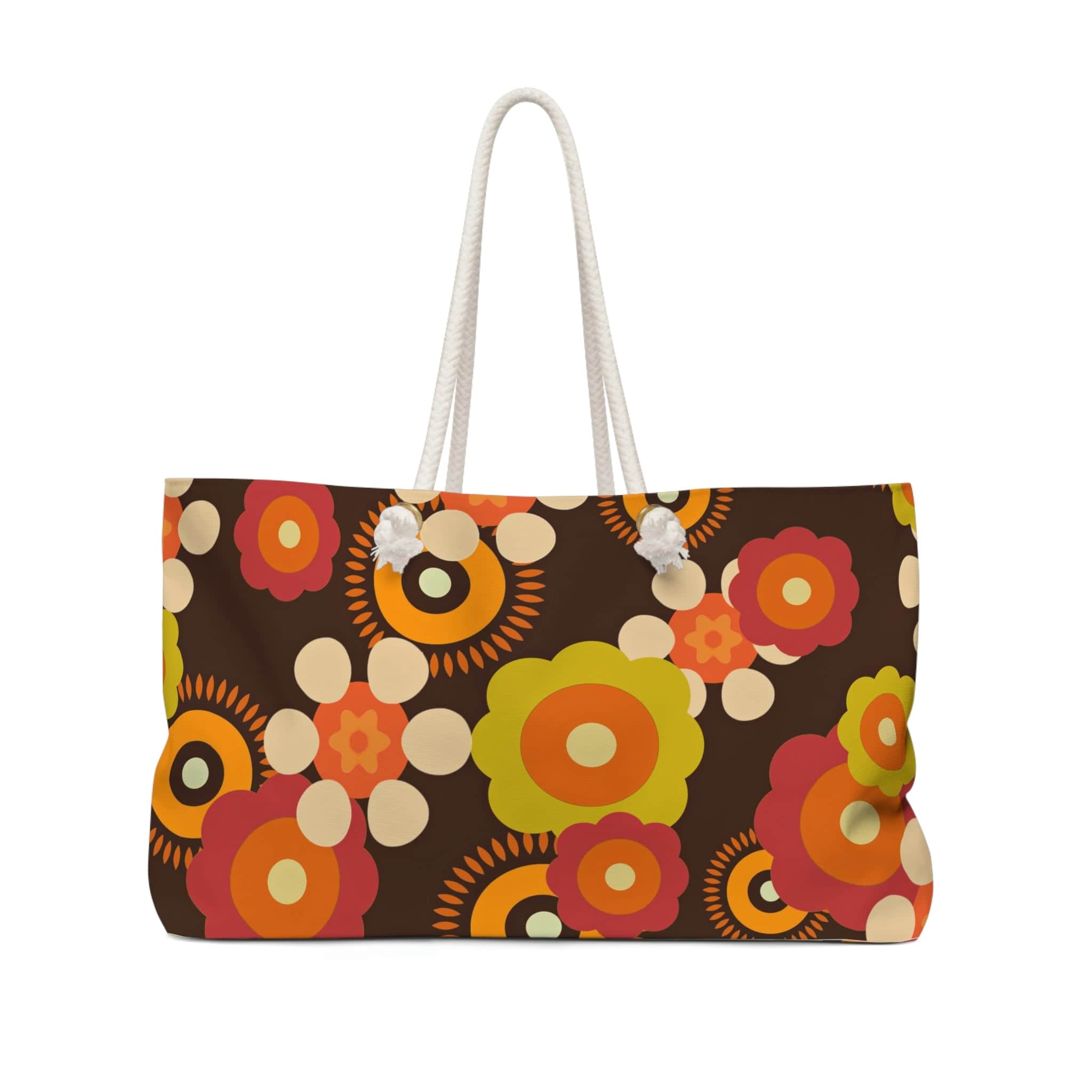 Hippie Beach Bag, Hipster Style Retro Groovy 70&
