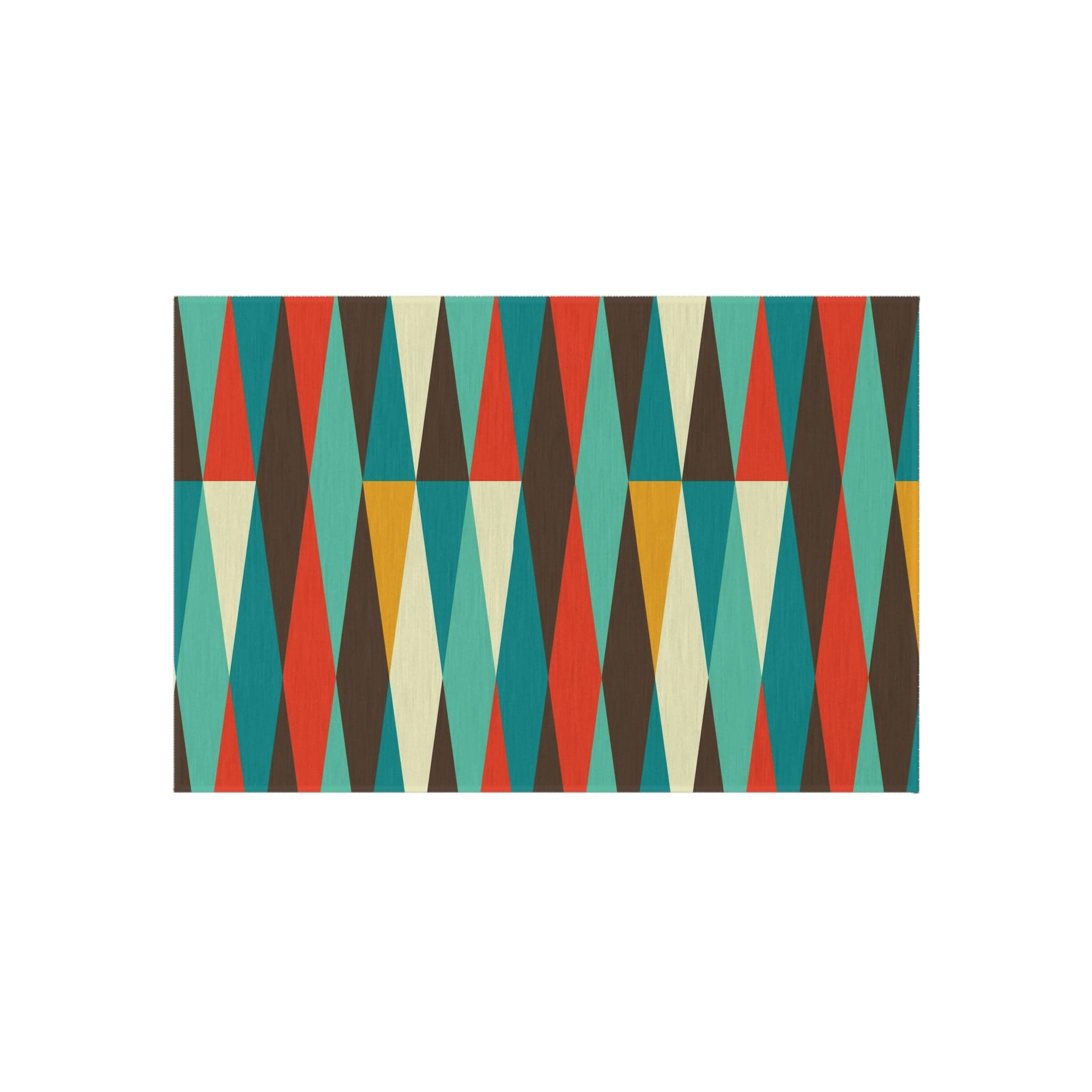 Mid Century Modern Outdoor, Indoor Geometric, Chocolate Brown, Mustard Yellow, Burnt Orange, Retro Patio, Weather Resistant Outdoor Rug Home Decor 24" × 36"