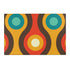 Mid Century Modern Retro Rug, Chocolate Brown, Turquoise Blue, Mustard Yellow Groovy Hipster 1970&