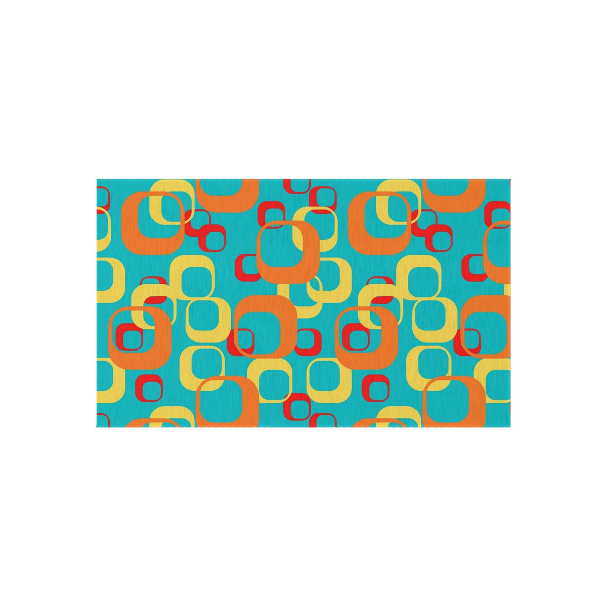 Mid Century Modern Aqua, Yellow, Red, Geometric, Retro Indoor, Outdoor Rug Home Decor 36" × 60"