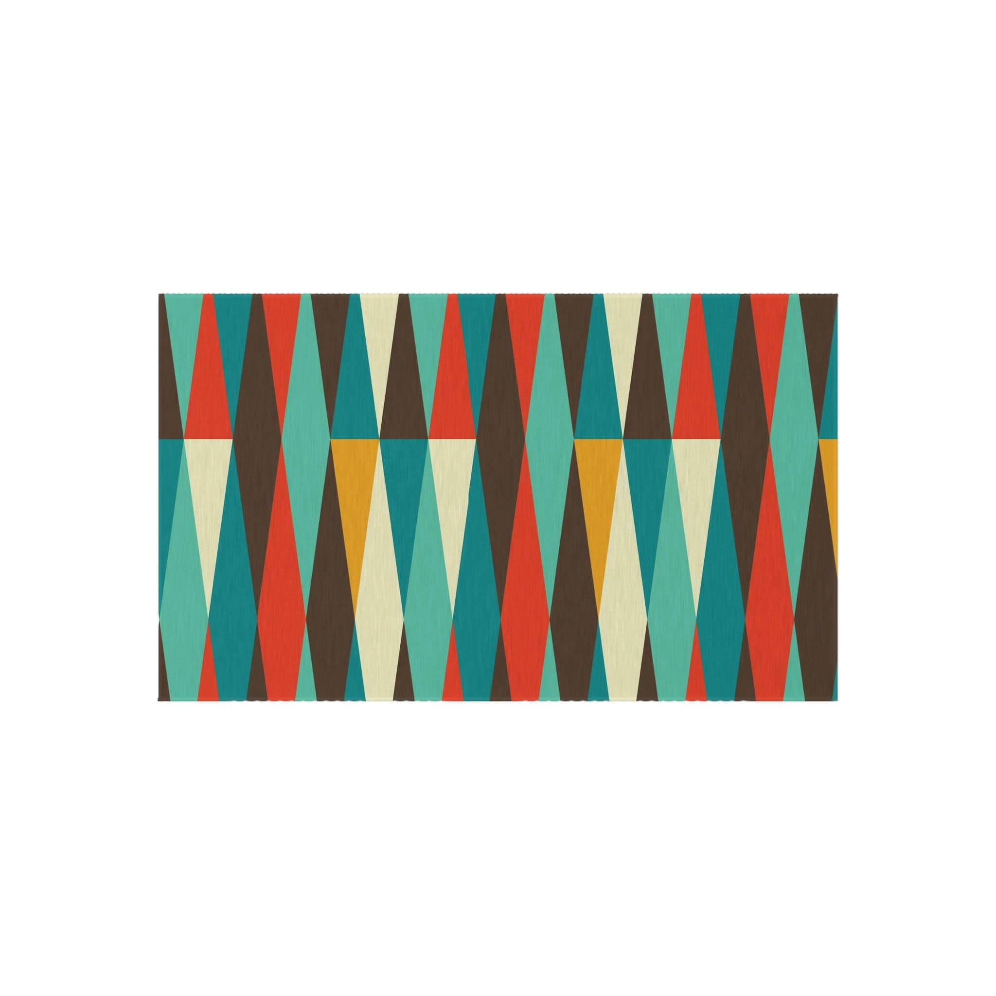 Mid Century Modern Outdoor, Indoor Geometric, Chocolate Brown, Mustard Yellow, Burnt Orange, Retro Patio, Weather Resistant Outdoor Rug Home Decor 36" × 60"