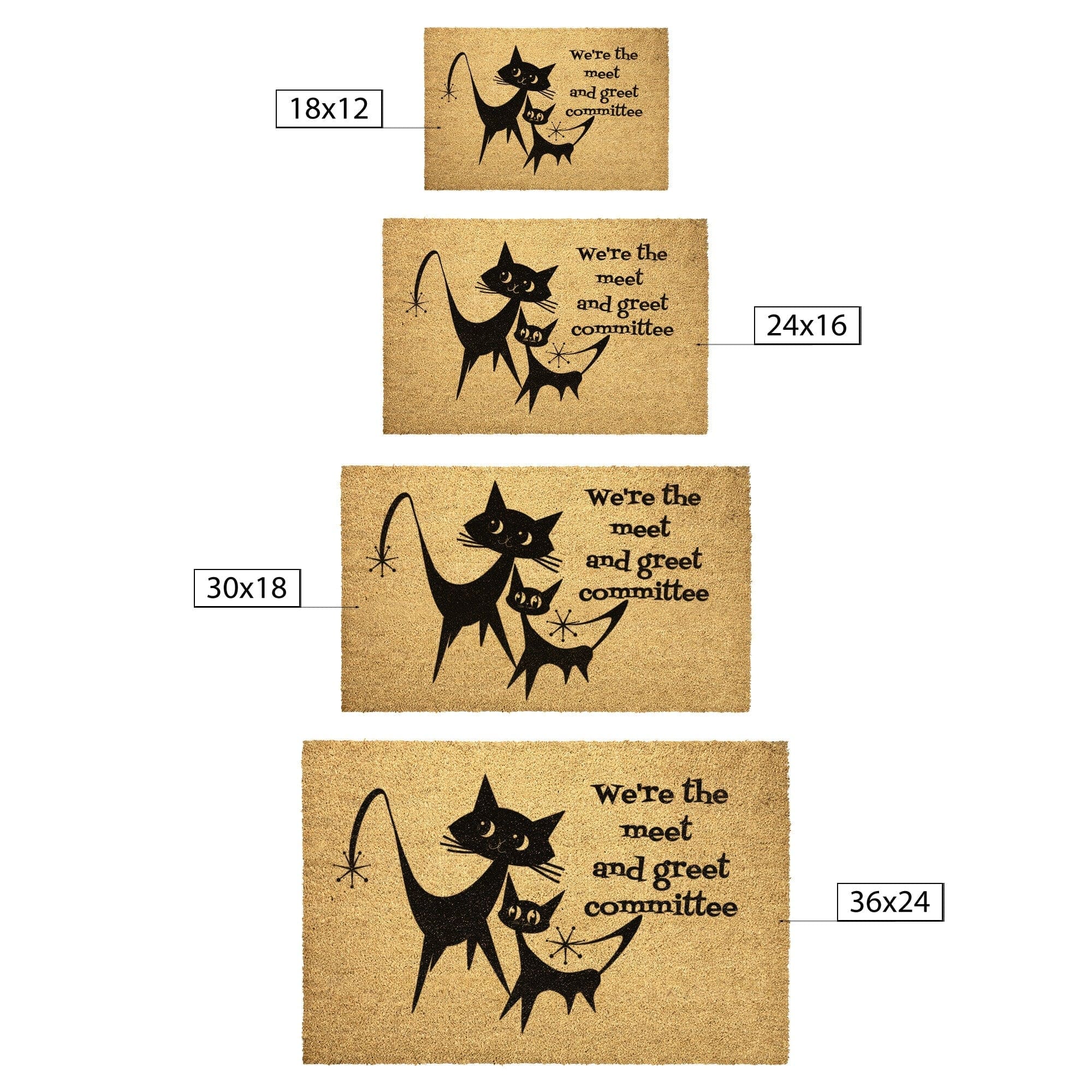Atomic Cat Art, Welcome Mat, Funny, We&