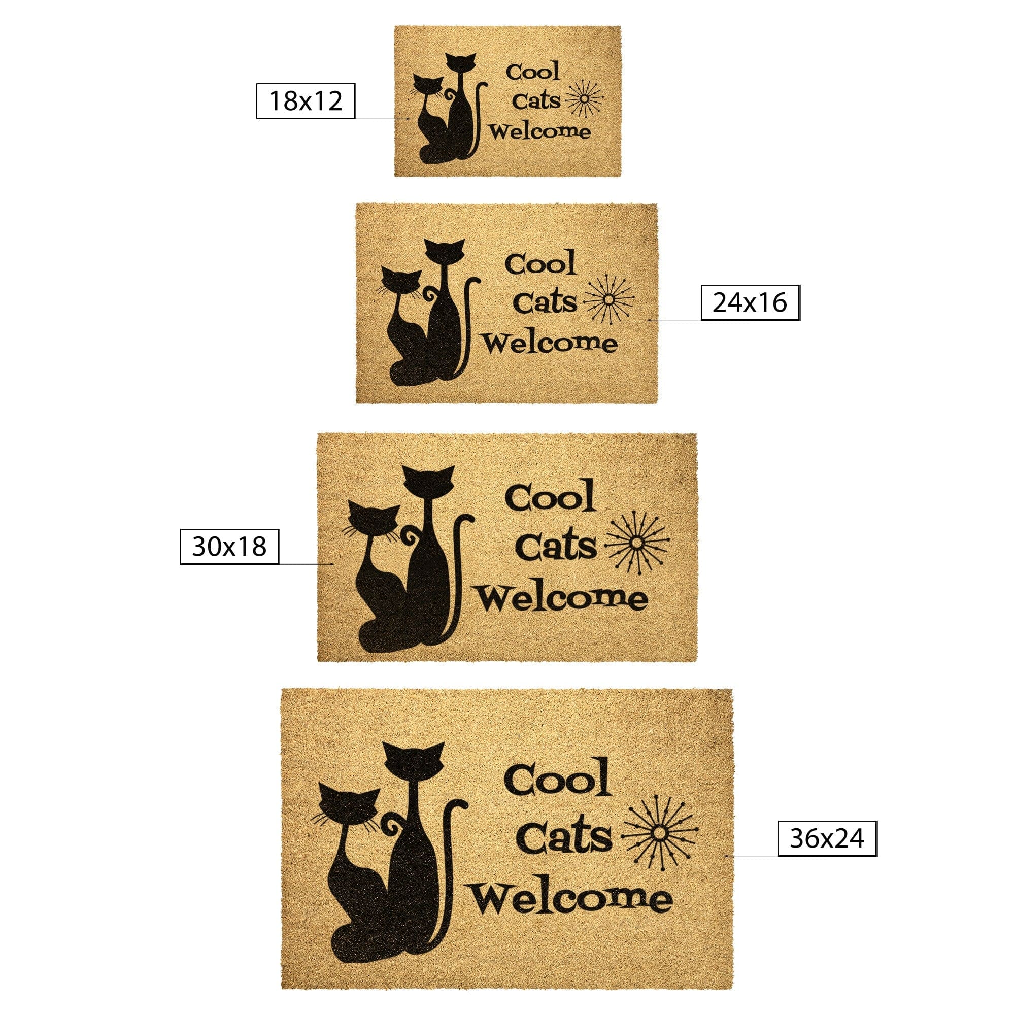 Atomic Cat Cool Cats Welcome Mat Mid Century Modern Home Goods 36x24