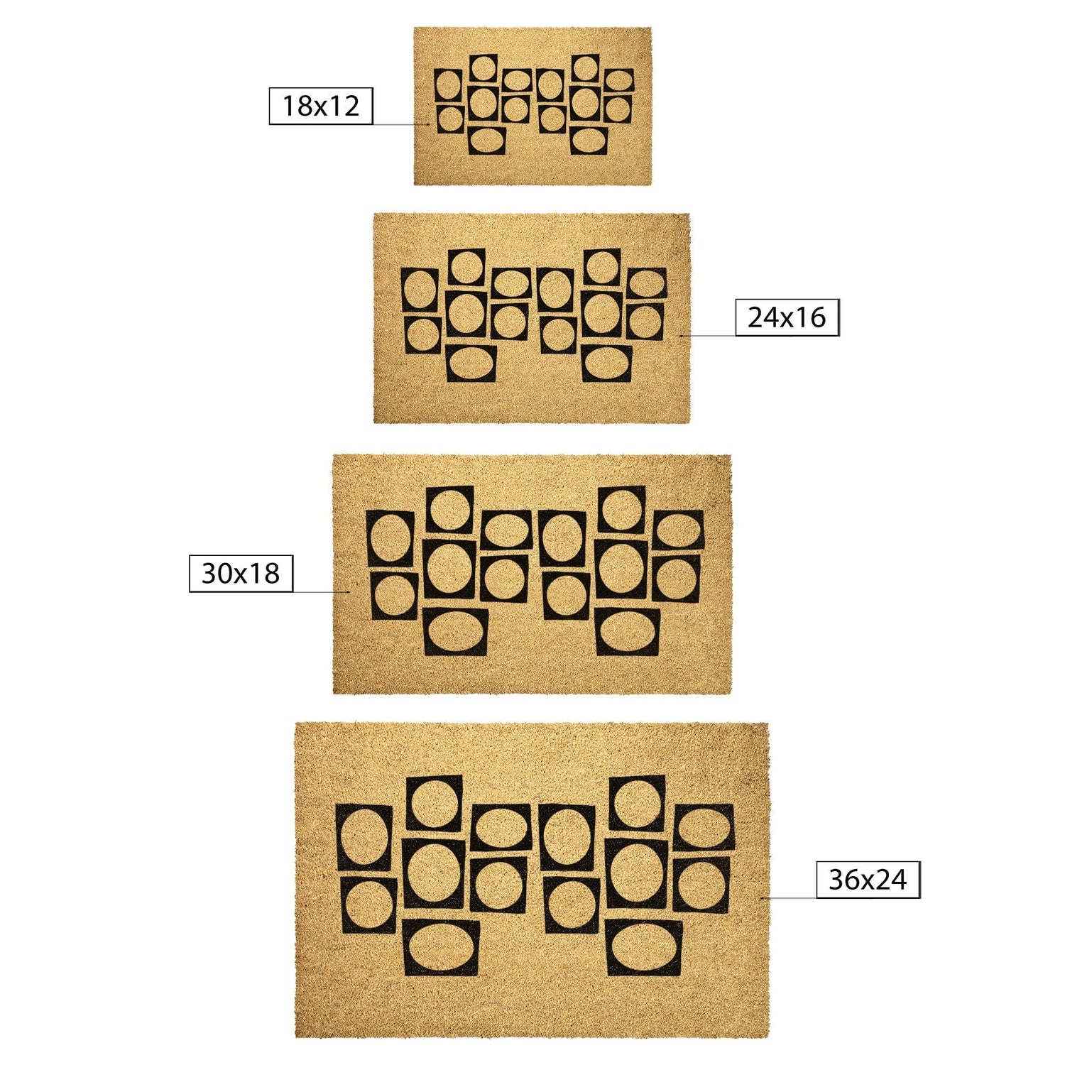 Mid Century Modern Geometric Welcome Retro Door Mat Home Goods 36x24