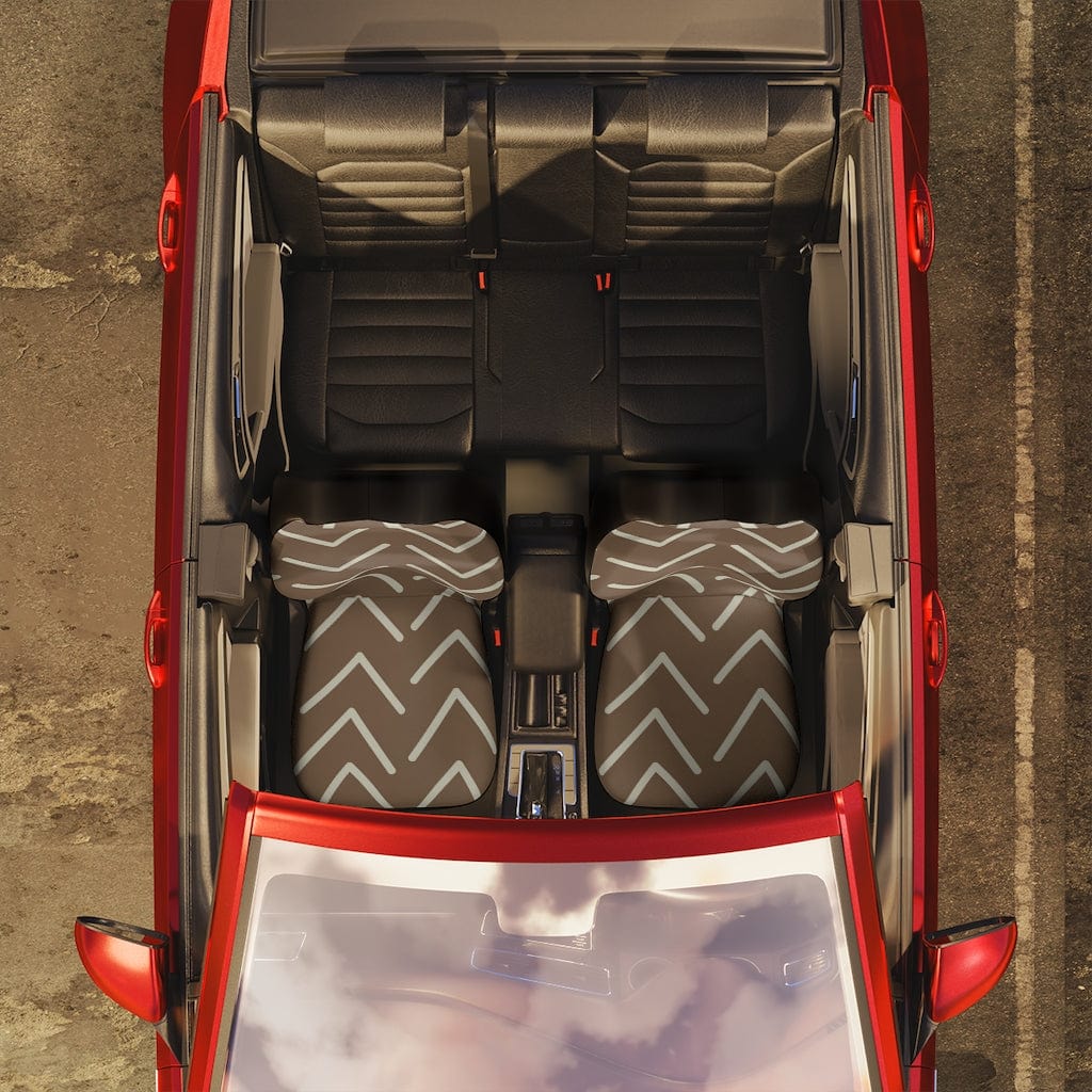 Boho Car Seat Covers, Mudcloth, Minimalist, Bohemian Aztec, Abstract Modern Retro, Bohemian, Mid Mod, MCM Car Seat Covers All Over Prints 48.03" × 18.50" / Black
