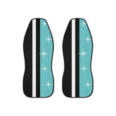 Mid Century Modern Car Seat Covers, Black, Turquoise, White, Starburst MCM Mid Mod Atomic Living Car Accessories All Over Prints 48.03" × 18.50" / Black