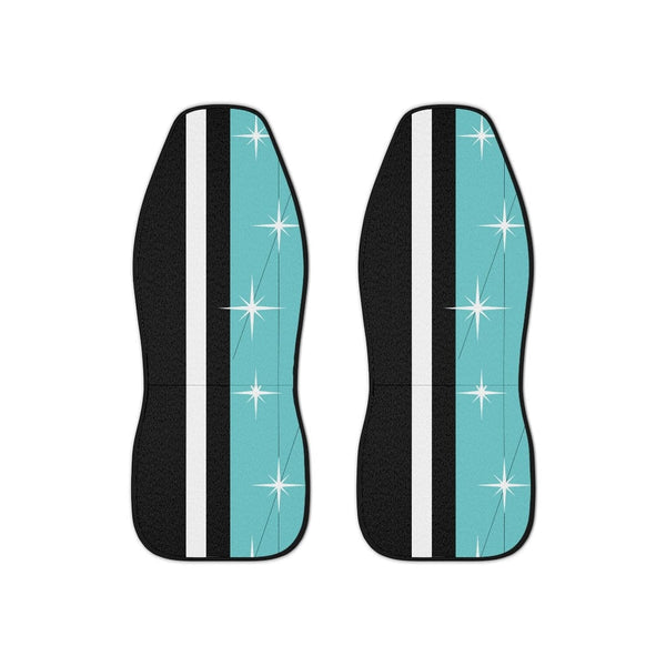 Mid Century Modern Car Seat Covers, Black, Turquoise, White, Starburst MCM Mid Mod Atomic Living Car Accessories