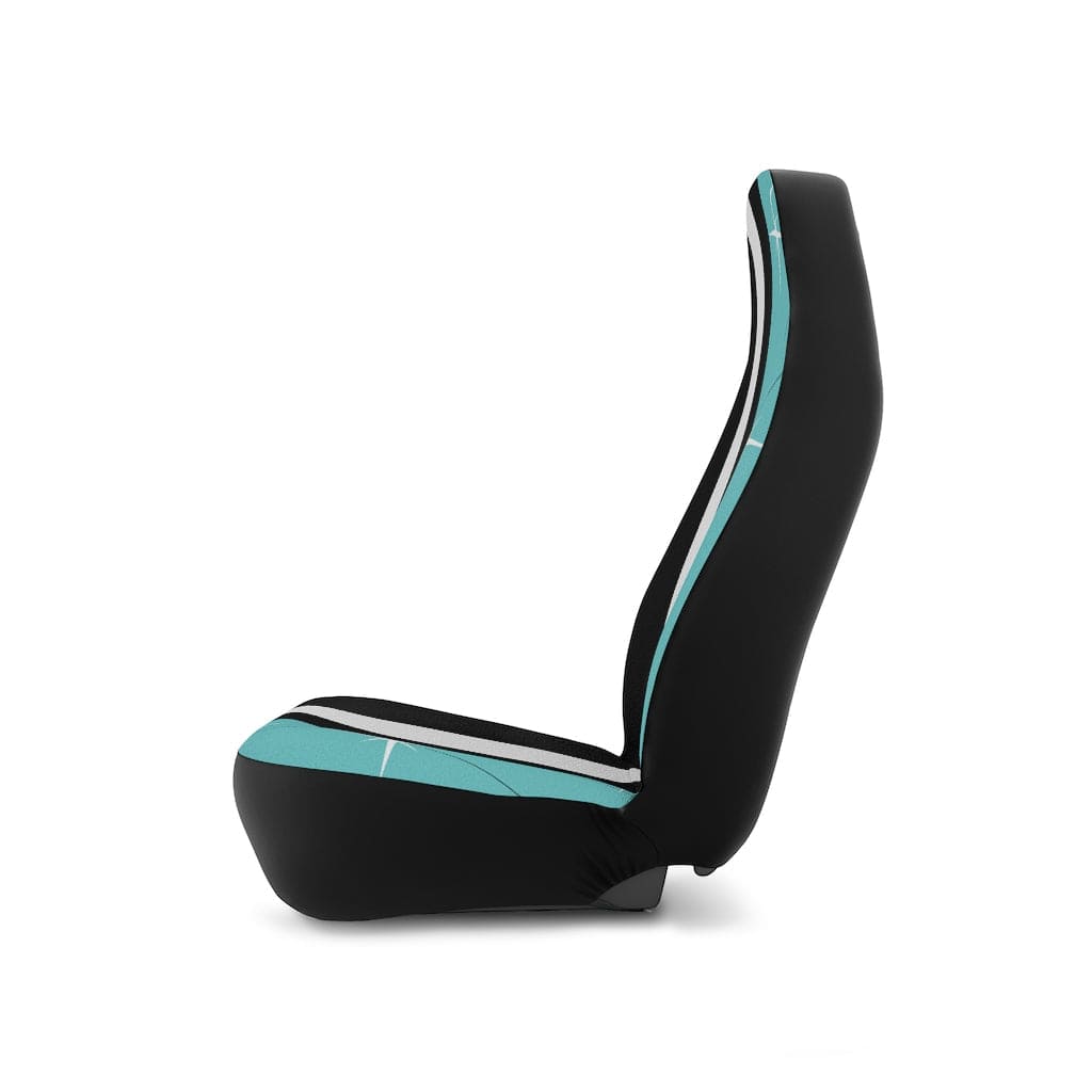 Mid Century Modern Car Seat Covers, Black, Turquoise, White, Starburst MCM Mid Mod Atomic Living Car Accessories All Over Prints 48.03" × 18.50" / Black