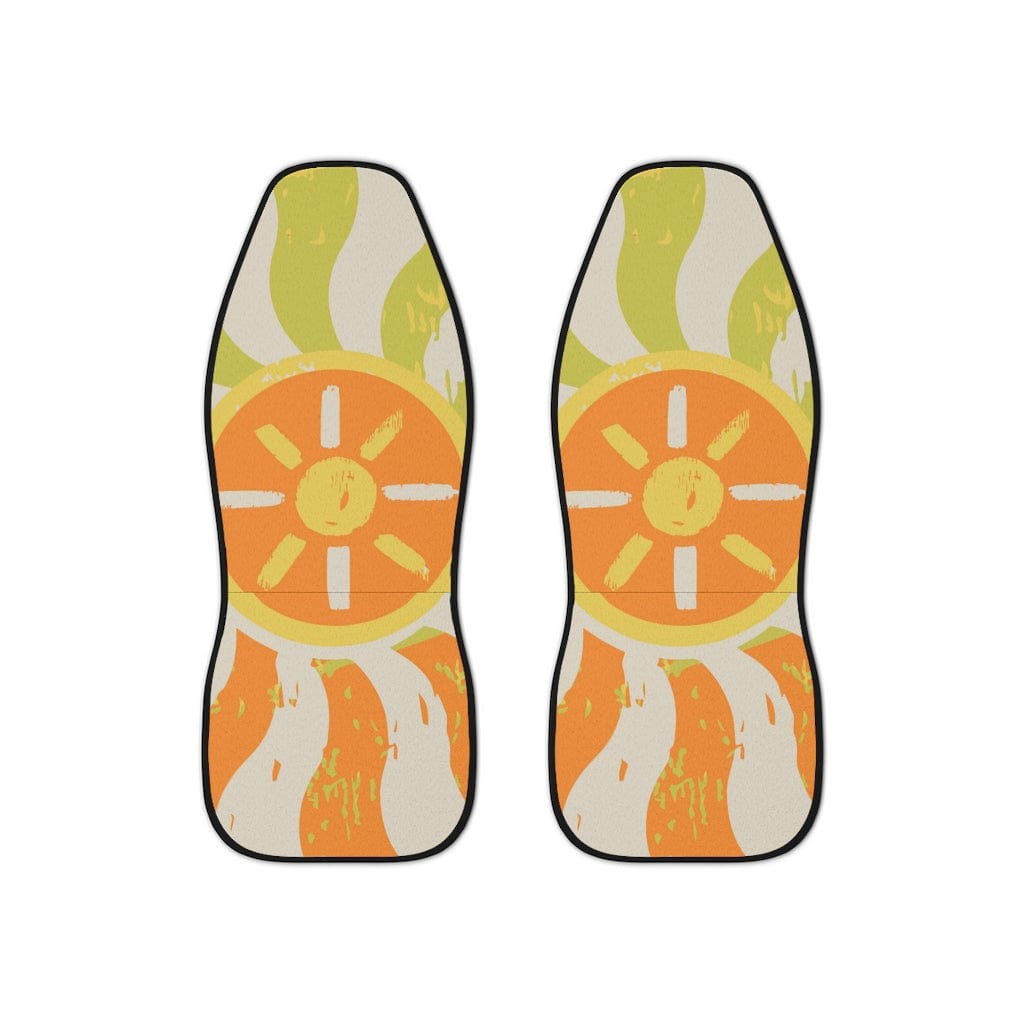 Retro Car Seat Covers, Groovy Green, Orange, Sunburst, 70&