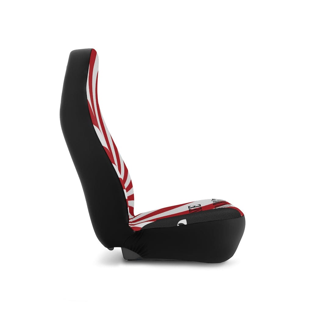Retro Car Seat Covers, Red, Funny Mod Cat, I See Your Butt 48.03" × 18.50" / Black