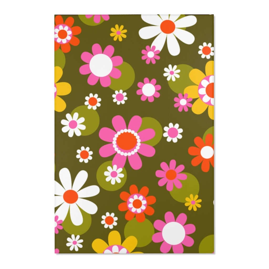 Groovy Green, Pink, Yellow, White Mod Flower Power Daisy 60&