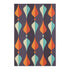 Mid Century Modern Area Rug, Geometric Groovy Wave Lanterns, Eggplant Purple, Orange, Mustard Yellow, Teal, Retro Home Mod Home Decor Home Decor 48" × 72"