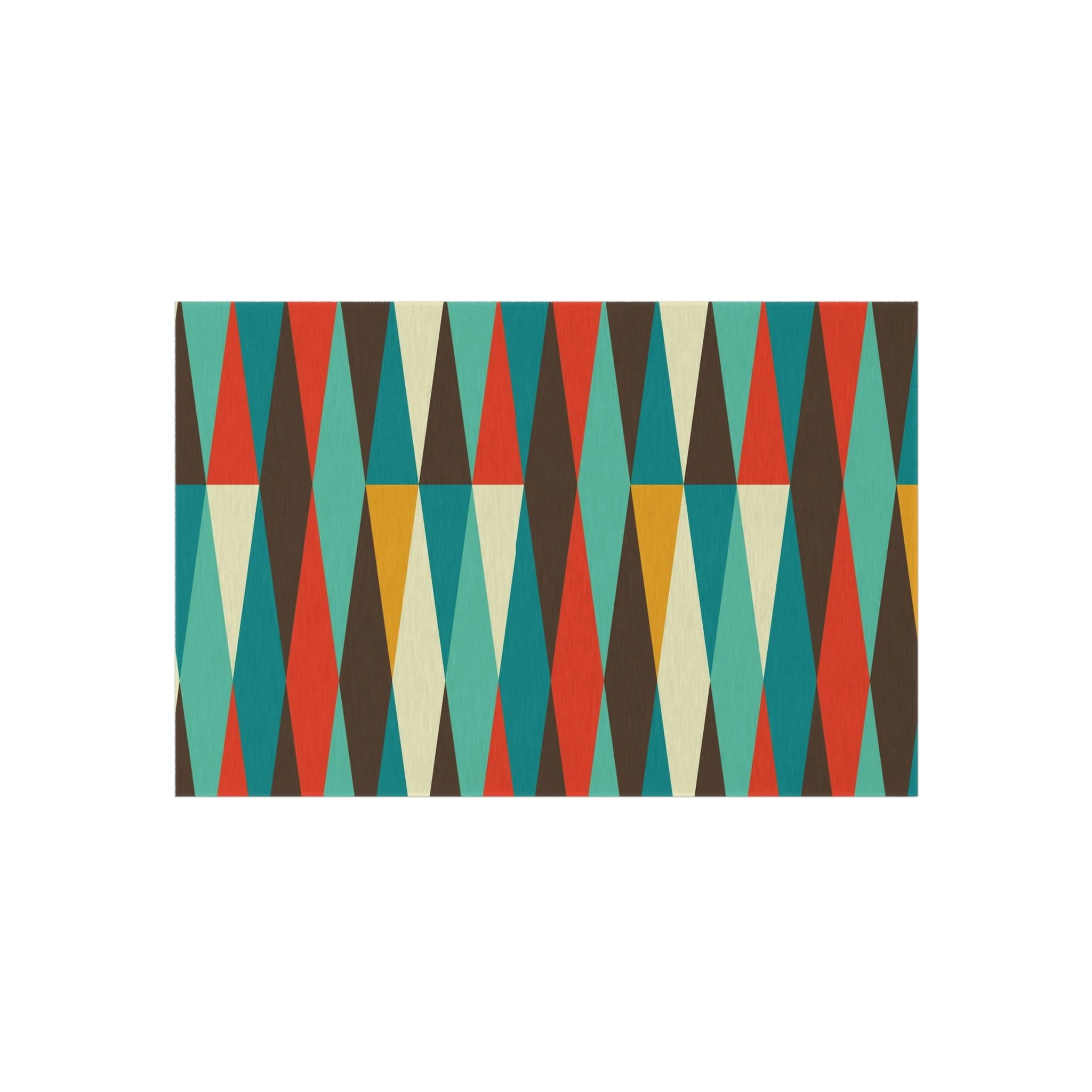 Mid Century Modern Outdoor, Indoor Geometric, Chocolate Brown, Mustard Yellow, Burnt Orange, Retro Patio, Weather Resistant Outdoor Rug Home Decor 48" × 72"