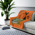 Mid Century Modern TV, Atomic Cat  And Retro Starburst Clock THIN Velveteen Throw Blanket All Over Prints 50" × 60"