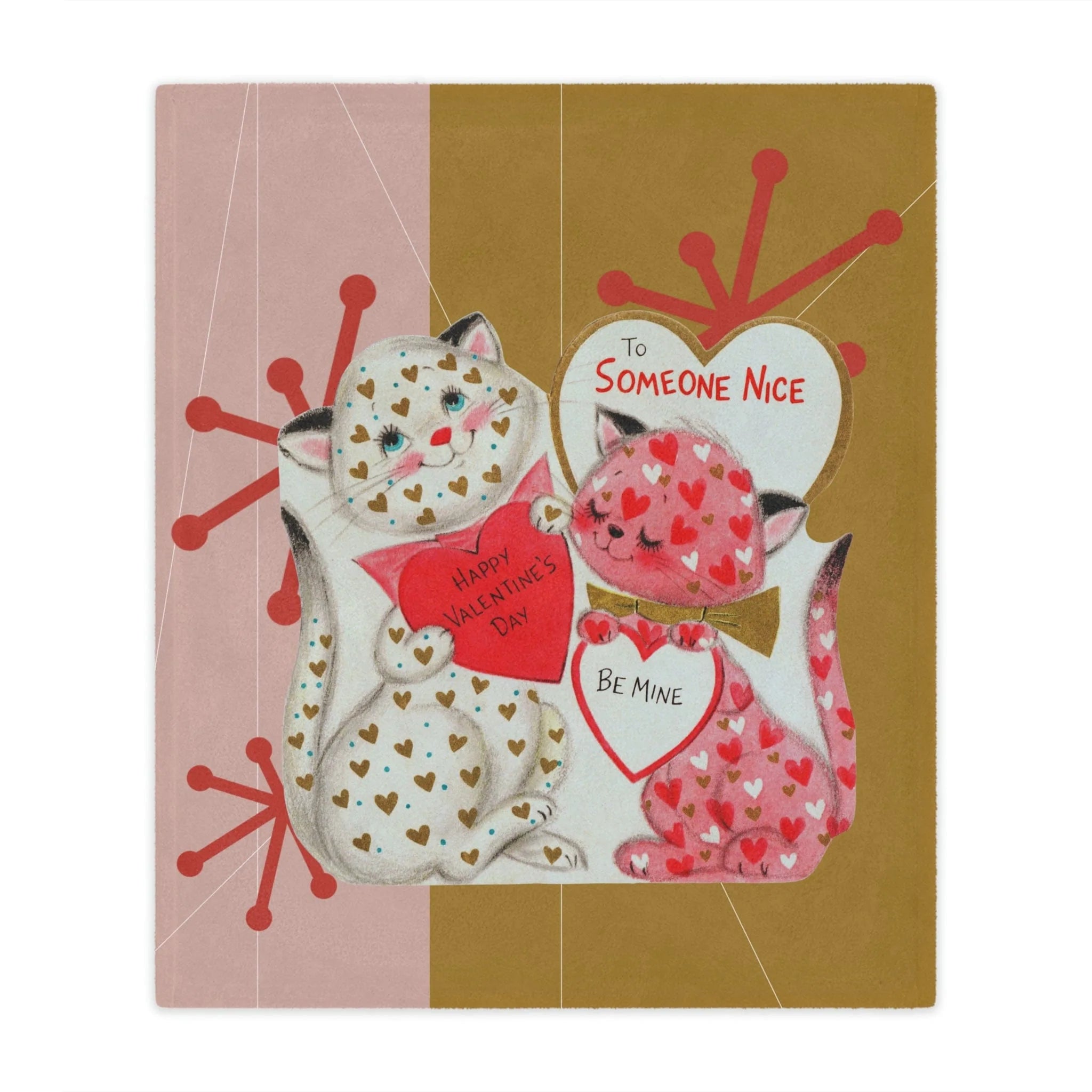 Vintage Valentine, Kitchy Cats, Be Mine, Valentine Gift For Girlfriend, Wife, Galentine, Couples Dating, Valentine Gift Ideas Minky Blanket Home Decor 50" × 60"