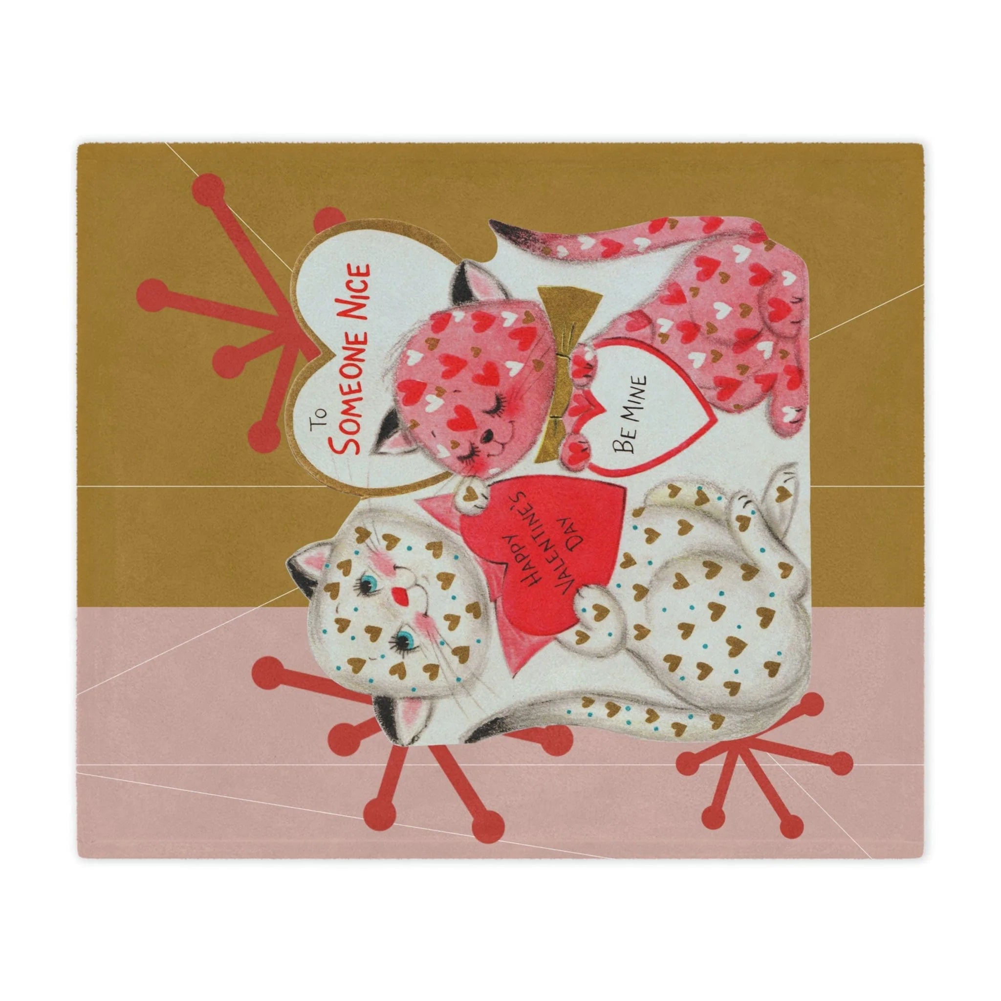 Vintage Valentine, Kitchy Cats, Be Mine, Valentine Gift For Girlfriend, Wife, Galentine, Couples Dating, Valentine Gift Ideas Minky Blanket Home Decor 50" × 60"