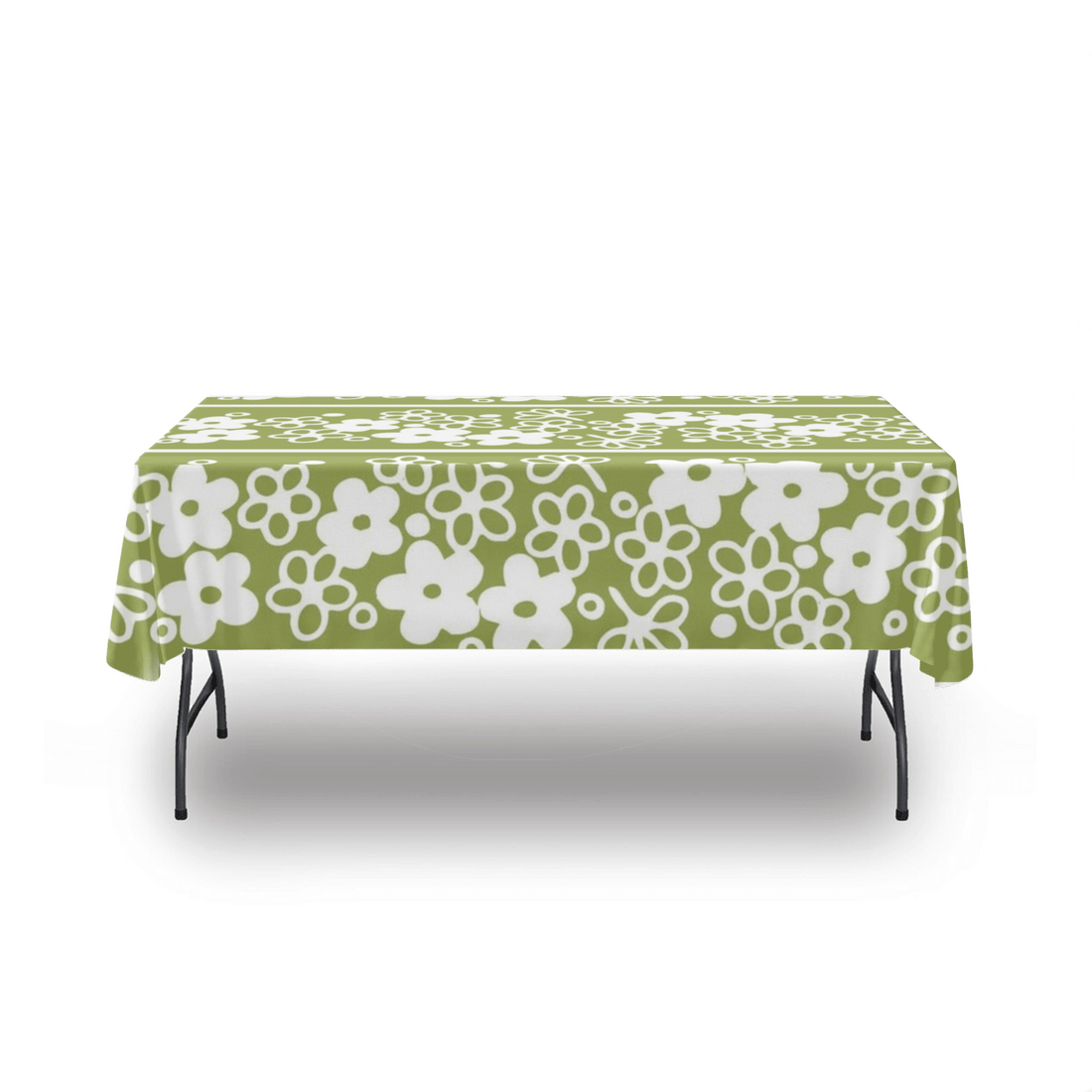 Retro Green, Spring Blossom, Pyrex Lover, Mod Daisy MCM Tablecloth tablecloth 54&quot; x 72&quot;