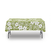 Retro Green, Spring Blossom, Pyrex Lover, Mod Daisy MCM Tablecloth tablecloth 54" x 72" Mid Century Modern Gal