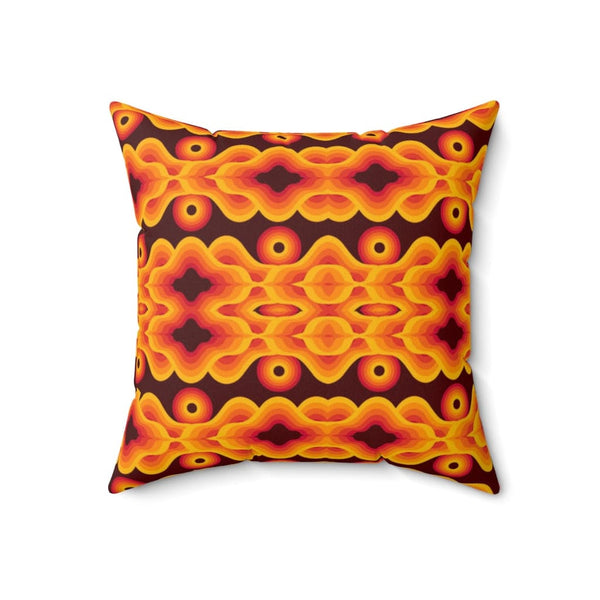 60's 70's Brown, Orange, Yellow Retro, Mid Mod, Groovy Abstract Hippie Pillow Cushion And Insert