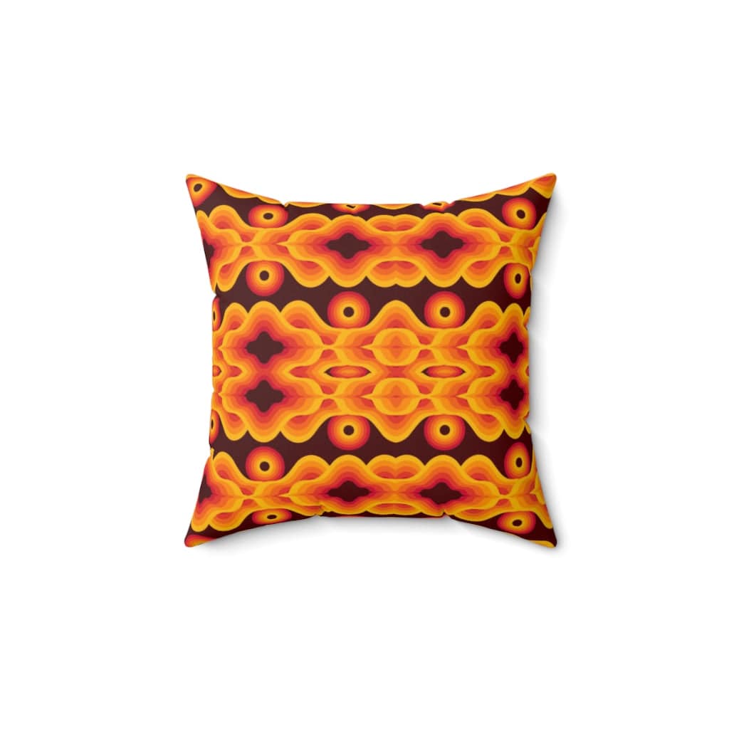 60's 70's Brown, Orange, Yellow Retro, Mid Mod, Groovy Abstract Hippie Pillow Cushion And Insert