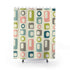Mid Century Modern Geometric, Pastels Retro MCM Shower Curtain Home Decor 71" × 74"