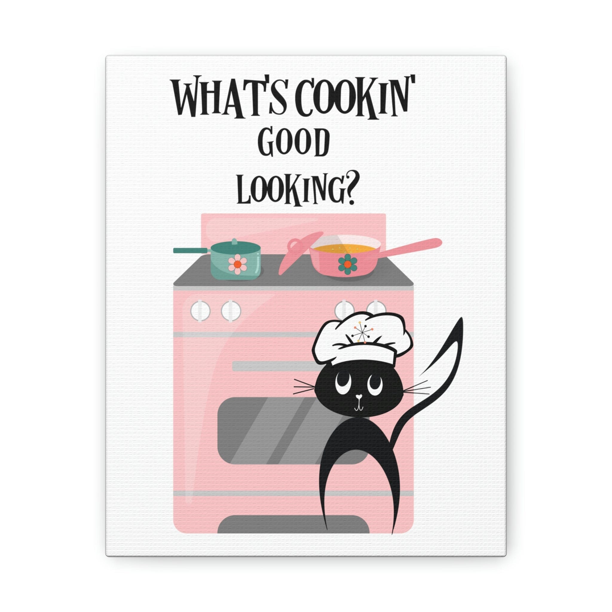 Mid Century Modern Kitchen Wall Art, Atomic Cat, Funny, Kitschy, Kitchen Art, What&