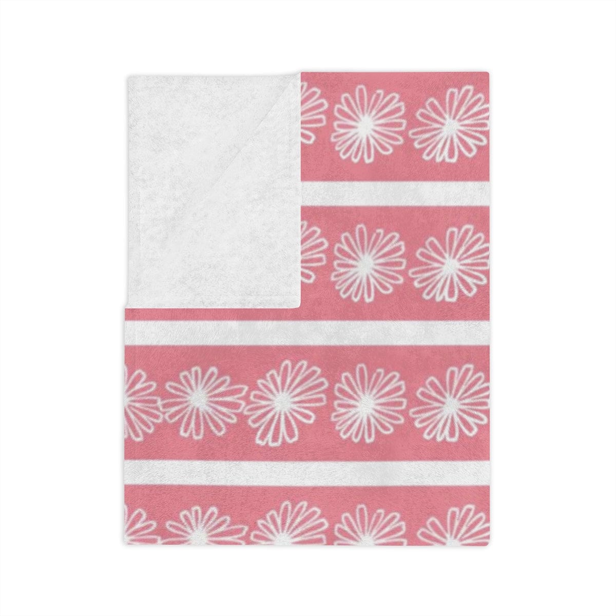 Mod Daisy Pretty Pink Daisy, Cozy Velveteen Minky Blanket Home Decor 80" × 60"