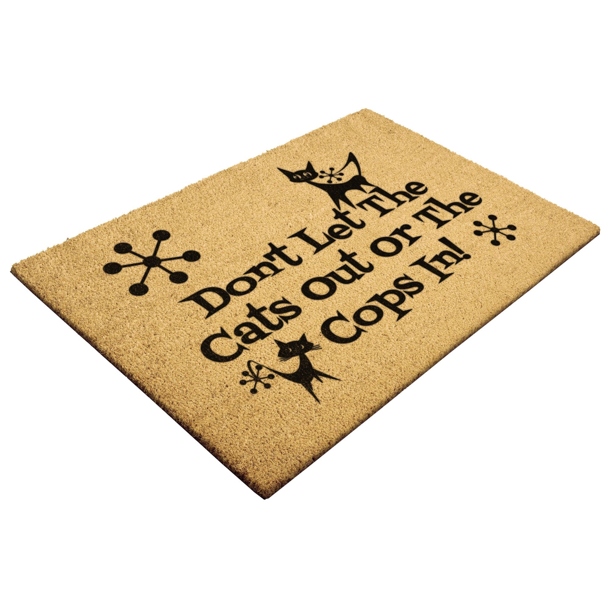 Atomic Cat, Mid Century Modern Welcome Mat, Funny, Don&