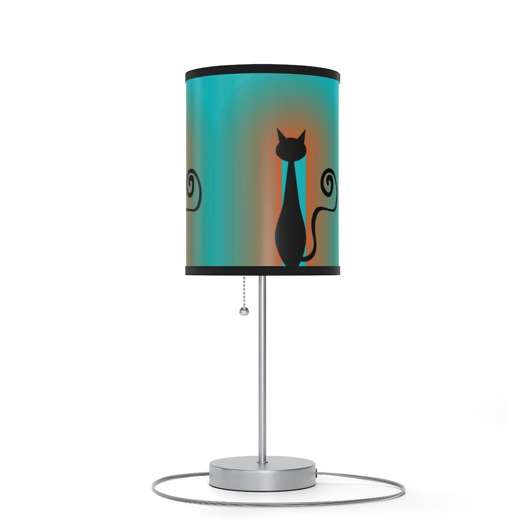 Atomic Cat, Mid Mod, Groovy, Rainbow, Aqua Blue, Orange, 70&