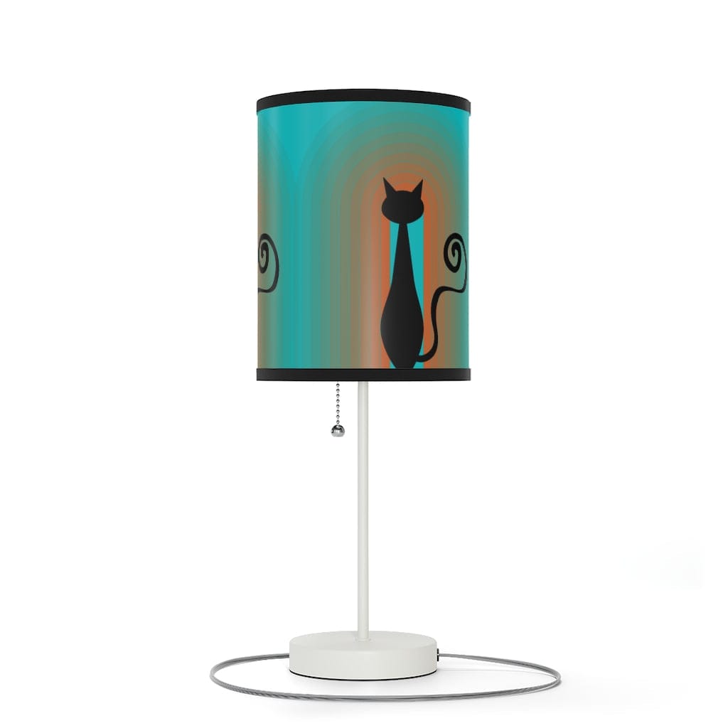 Atomic Cat, Mid Mod, Groovy, Rainbow, Aqua Blue, Orange, 70&