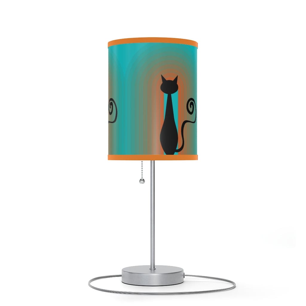 Atomic Cat, Mid Mod, Groovy, Rainbow, Aqua Blue, Orange, 70&