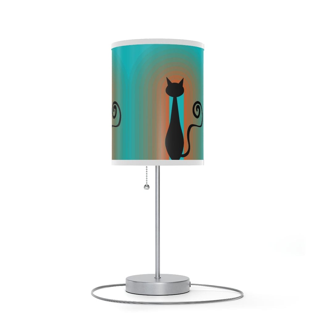 Atomic Cat, Mid Mod, Groovy, Rainbow, Aqua Blue, Orange, 70&