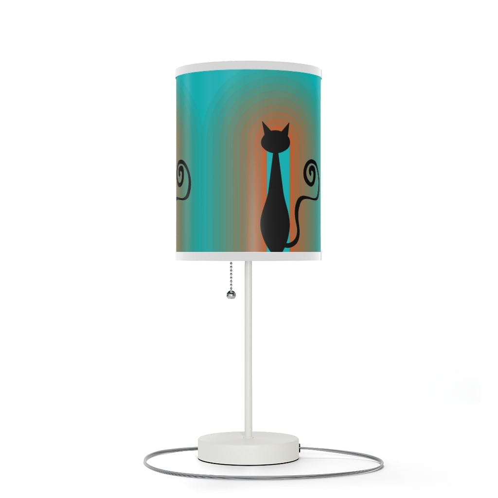 Atomic Cat, Mid Mod, Groovy, Rainbow, Aqua Blue, Orange, 70&
