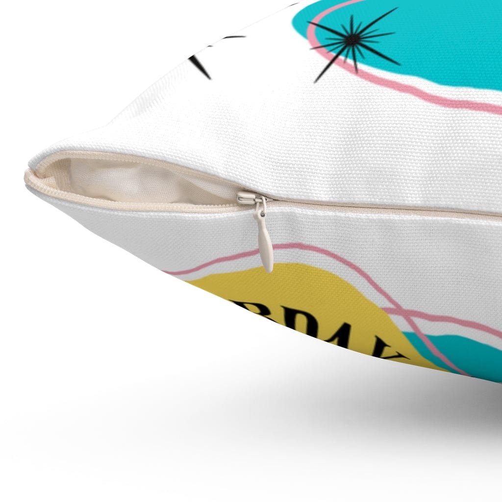 Atomic Cat Pillow, Caturday, Mid Century Modern Boomerang, Mid Mod Retro Pillow And Insert Home Decor