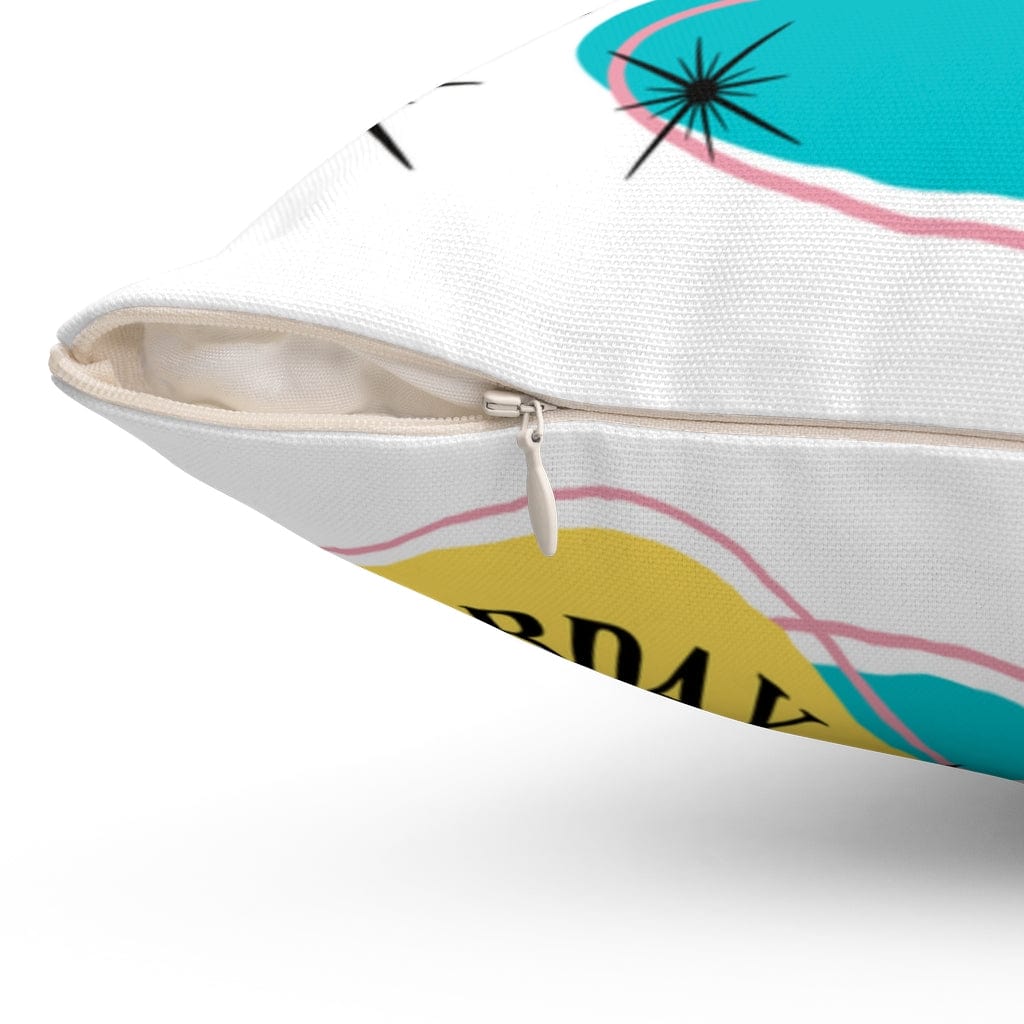 Atomic Cat Pillow, Caturday, Mid Century Modern Boomerang, Mid Mod Retro Pillow And Insert Home Decor