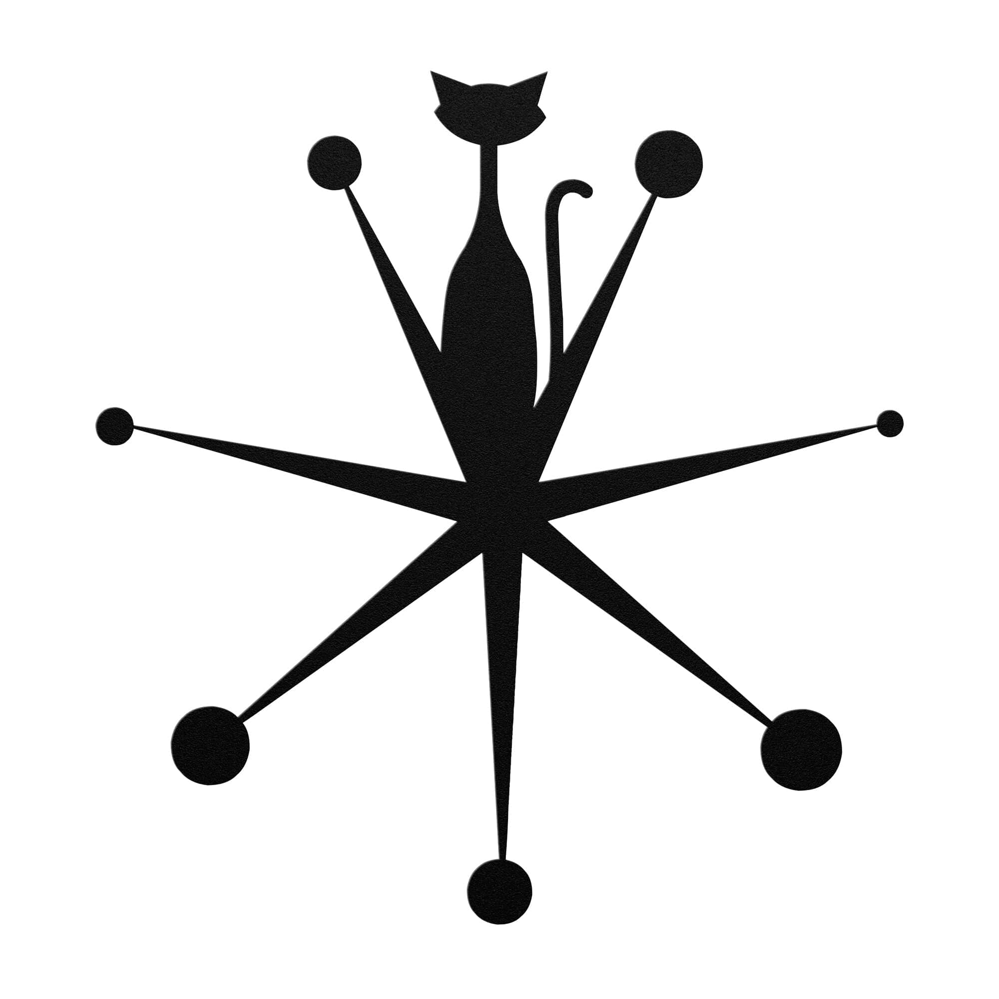 Atomic Cat Starburst Retro Mid Century Modern Metal Wall Art 18 Gauge Steel Wall Art