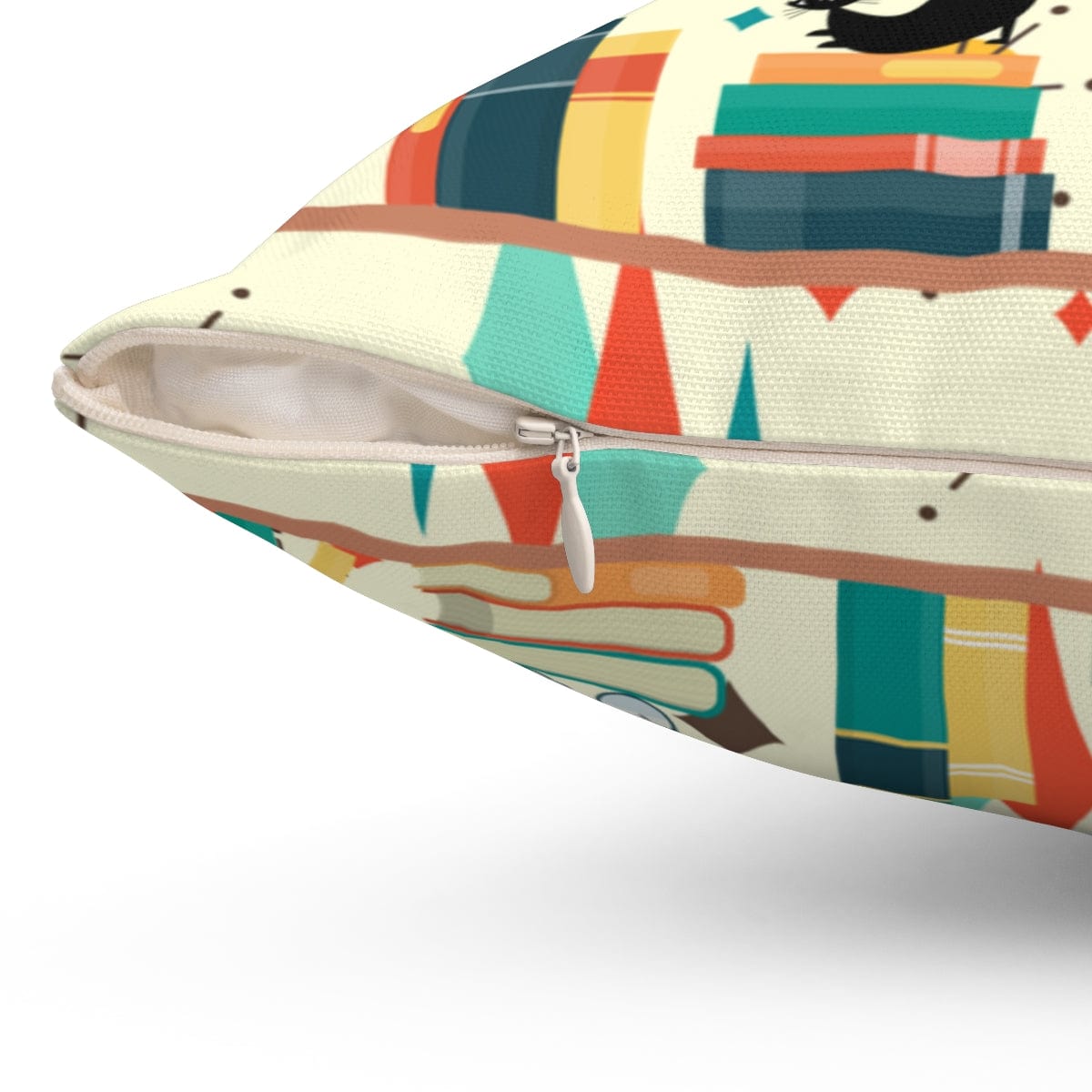 Atomic Cats, Book Lover Gifts, Mid Century Modern Pillow, Franciscan Starburst Pattern, Office, Den, Retro Pillows Home Decor