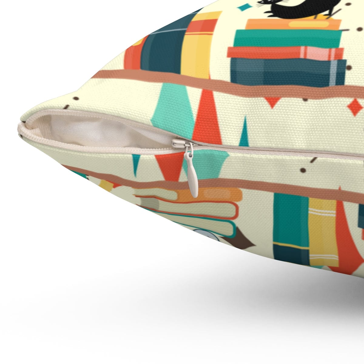 Atomic Cats, Book Lover Gifts, Mid Century Modern Pillow, Franciscan Starburst Pattern, Office, Den, Retro Pillows Home Decor